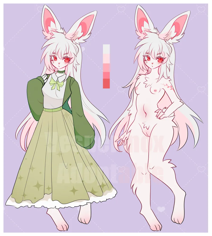 Albino bunny! Adopt She loves flowers and critters SB: 85$ Min: 5$ AB:110$ Co...