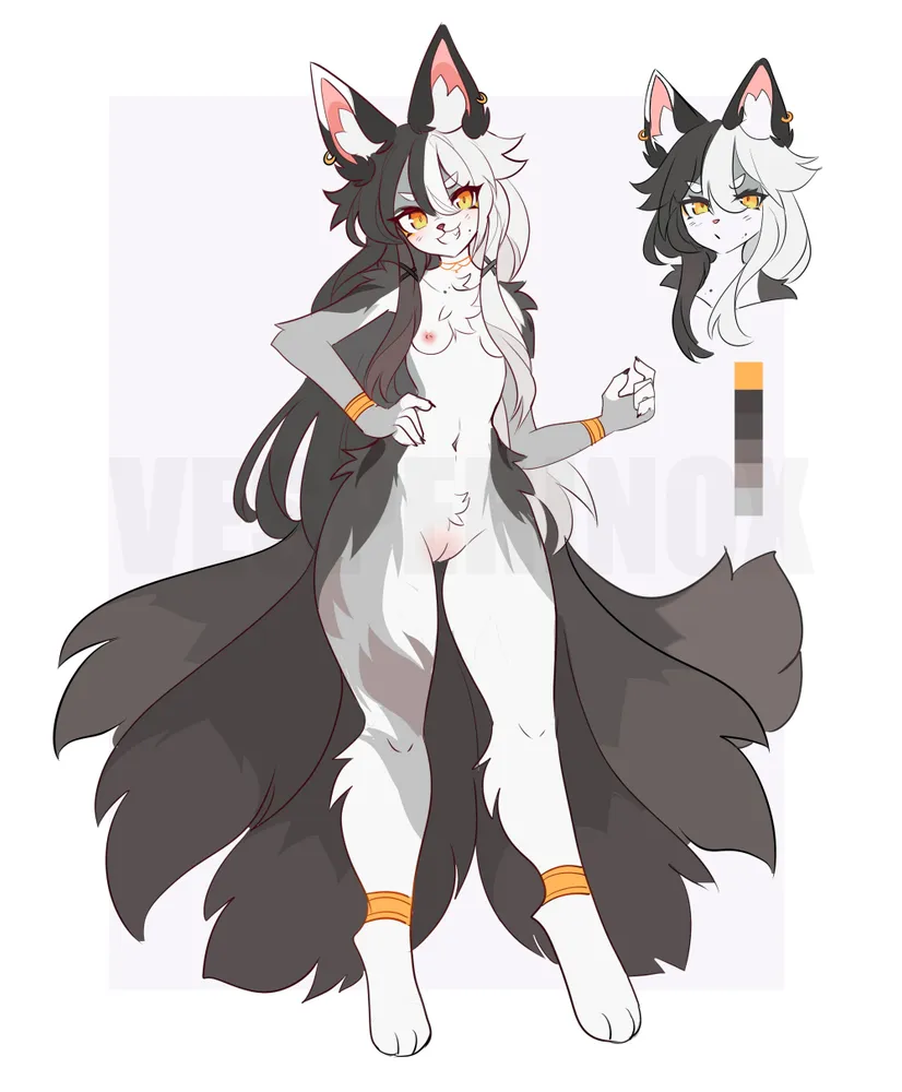 Gold Kitsune - ADOPT OPEN⭐ ⭐100$ DM to claim⭐ SFW version included (Can add a...