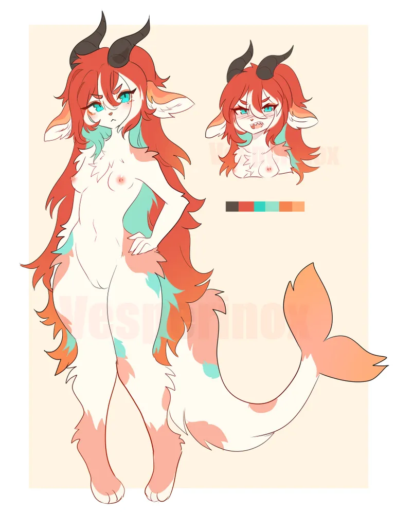 Koi inspired dragon! (Adoptable auction) She have pointy teeth SB: 80$ Min:5$...