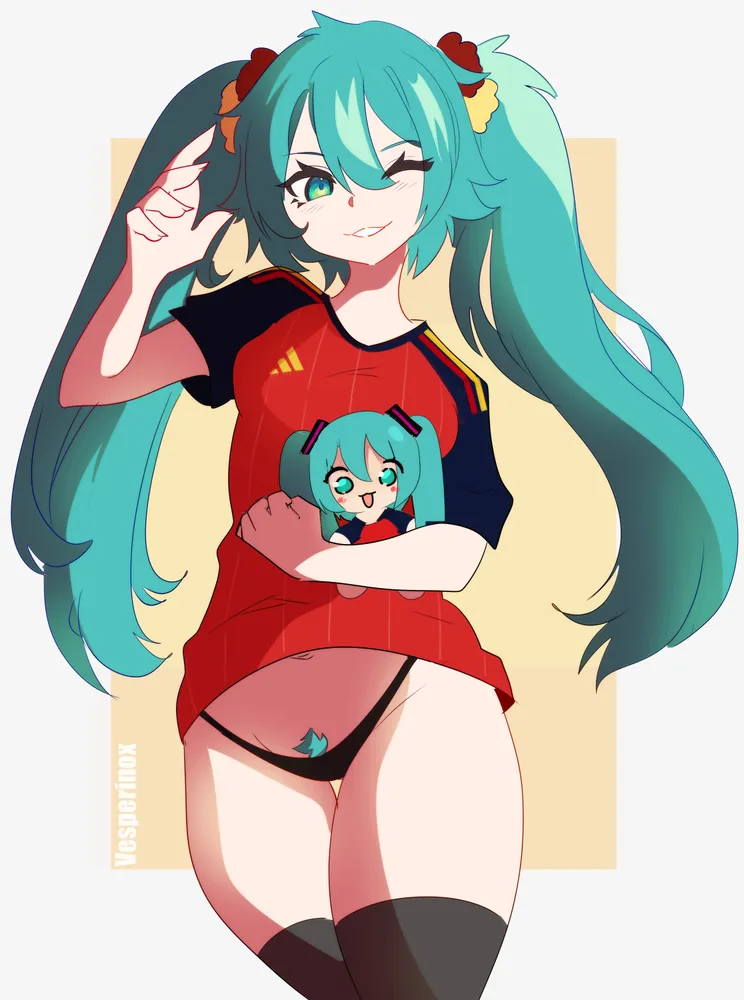 Congrats Spain! Spanish Miku #Spain #miku #worldcup