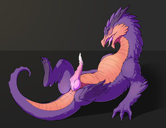 3_toes animal_genitalia anus blush butt claws erection feet feral genital_sli...