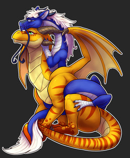 ambiguous_gender belly blue_body blue_fur claws coiling cuddling deltad duo e...