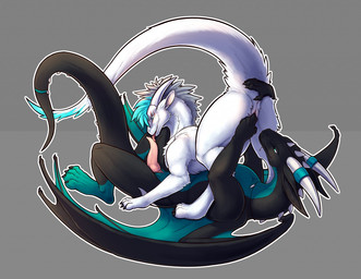 69_position accessory animal_genitalia anthro anthro_on_feral anus ass_up bes...