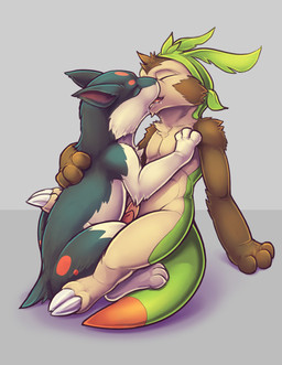 animal_genitalia animal_penis anthro anthro_on_feral anthrofied arm_around_ba...