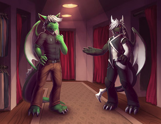 3_toes 4_fingers 5_fingers anthro barefoot belt black_body black_skin blue_ey...
