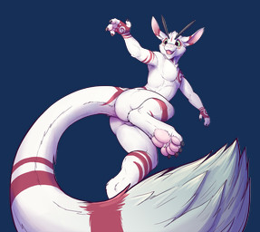4_fingers 4_toes animal_genitalia anthro claws feet fingers fur genital_slit ...