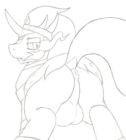 anus balls big_balls butt feral genitals horn looking_back male solo denzelti...