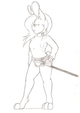 anthro buckteeth clothed clothing female fur hair melee_weapon rapier sabre_(...