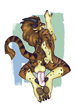 anus butt fur genitals kneeling male nude penile_spines penis penis_backwards...