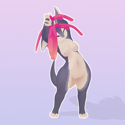 anthro breasts female front_view genitals hair inner_ear_fluff nipples non-ma...