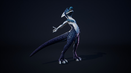 4_fingers anthro black_background female fingers genitals horn long_tail mult...