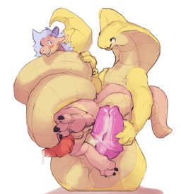 2_penises animal_genitalia animal_penis anthro anthro_on_feral anus bestialit...