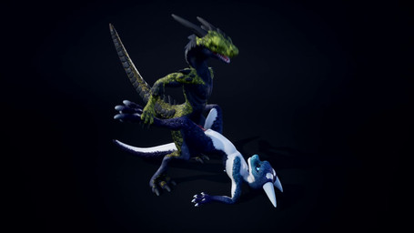 abdominal_bulge anthro anthro_on_anthro arm_support claws dominant duo erecti...