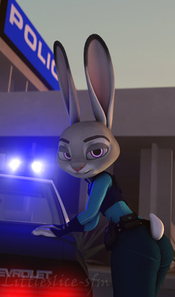 anthro female solo suggestive littleslice-sfm disney zootopia judy_hopps lago...