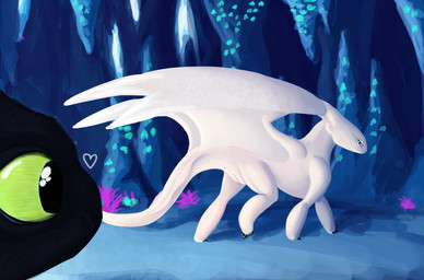 anus black_body blue_eyes cave duo female feral genitals heart_symbol imminen...