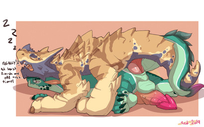 anal anal_penetration animal_genitalia animal_penis balls black_body black_sc...