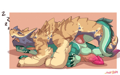 anal anal_penetration animal_genitalia animal_penis balls black_body black_sc...