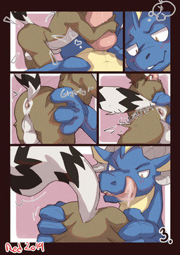anthro anthro_on_feral anus balls bestiality blush duo feral genitals male ma...