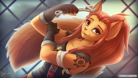 alternate_species anthro clothed clothing eyelashes female fingerless_gloves ...