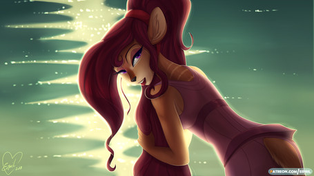 alternate_species anthro black_nose clothed clothing dress female furrificati...