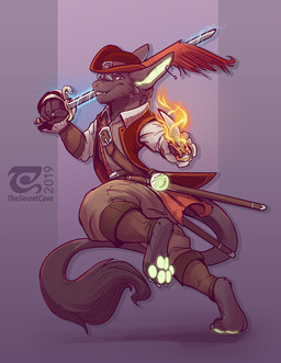 4_fingers 4_toes anthro black_body black_fur clothed clothing feet fingers fu...