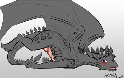 animal_genitalia animal_penis aroused blush bodily_fluids canine_genitalia ca...