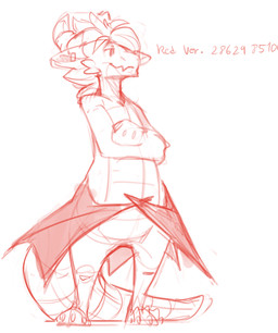 anthro butt_wings claws crossed_arms curved_horn ear_piercing ear_ring finger...
