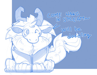 claws curved_horn dialogue feral fluffy fur head_tuft horn long_fur looking_a...