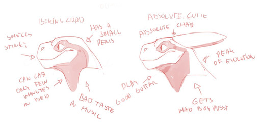 anthro comparison directional_arrow horn insult male mocking profile shadow s...
