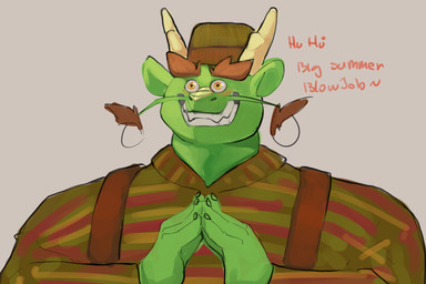 anthro barbel_(anatomy) claws clothed clothing dialogue eyebrows facial_hair ...