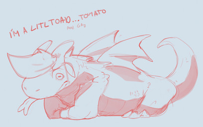 blep claws dialogue feral forked_tongue hair horn lying male membrane_(anatom...
