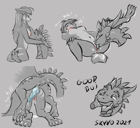 anthro anthro_on_feral bestiality breasts butt cunnilingus duo female feral g...