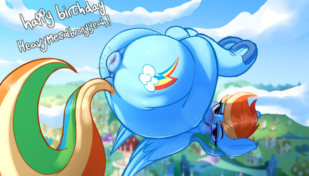 anus big_butt butt cloud curled_up cutie_mark detailed_background eyebrows ey...