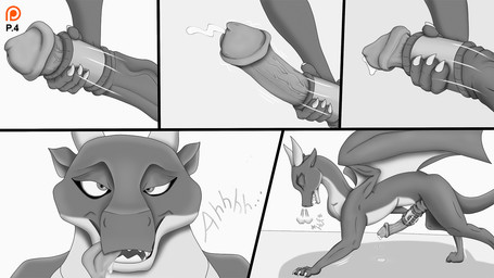 4_fingers animal_genitalia animal_penis bodily_fluids breath claws curved_tex...