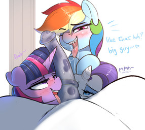 alpha_worship animal_genitalia animal_penis blue_eyes blush collaborative col...