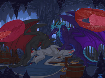 4_wings anal anal_penetration animal_genitalia animal_penis arrow_(weapon) ba...