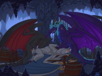 4_wings anal anal_penetration animal_genitalia animal_penis arrow_(weapon) ba...