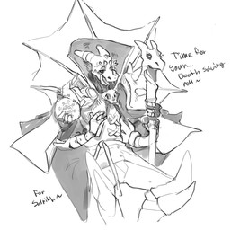 ambiguous_gender anthro armor bone cape chaos_star clothing dialogue high_col...