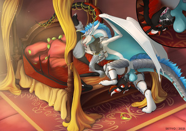 69_position armor bed bodily_fluids cum cum_in_mouth cum_inside cunnilingus d...