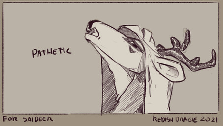 anthro antlers grey_background hair horn long_hair male open_mouth simple_bac...