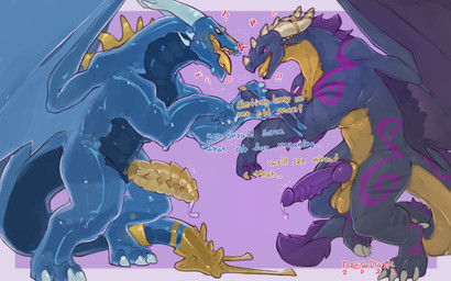 arm_tuft arm_wrestling balls blue_body blue_goo blue_horn blue_membrane blue_...