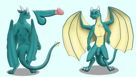 4_fingers animal_genitalia balls belly blue_arms blue_body blue_face blue_fee...
