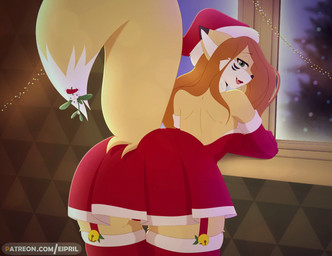 anthro armwear bell bouncing_butt butt butt_focus christmas_clothing clothing...