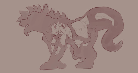 absorption_vore anal anal_penetration animal_genitalia anthro anthro_on_feral...