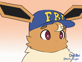 ambiguous_gender baseball_cap blush brown_body brown_fur clothing covering co...
