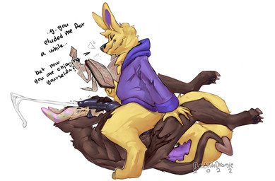 4_arms 4_eyes anal anal_orgasm anal_penetration anthro anthro_on_anthro anthr...