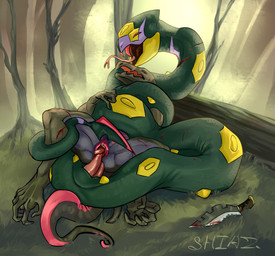 2_penises anal anal_penetration animal_genitalia animal_penis anthro anthro_o...