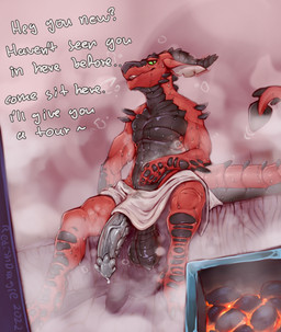 anthro balls big_balls big_penis black_balls black_body black_claws black_hor...