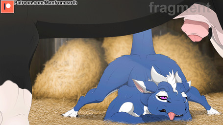 4_fingers ass_up balls belly black_body black_fur black_legs black_skin blue_...