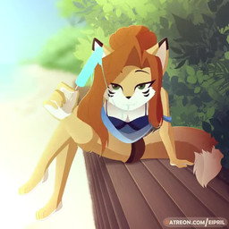 4_toes anthro barefoot beach bench blep bra breasts cleavage clothed clothing...